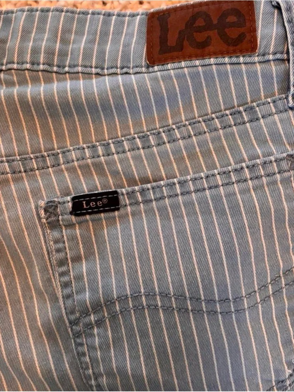 Lee Blue Pinstripe Shorts